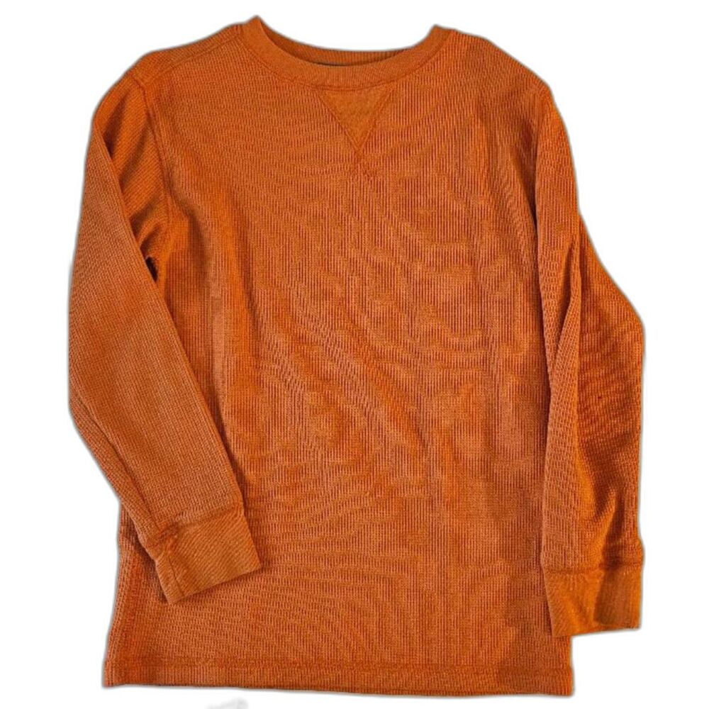 Faded Glory Orange Thermal Long Sleeve Shirt Size M 8 Boys